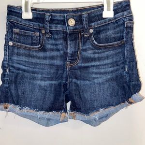 American Eagle Midi-rise Dark-wash jean shorts
